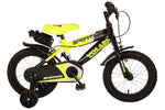 Volare Sportivo Kinderfiets - Jongens - 14 inch - Neon Geel Zwart - Twee Handremmen - 95% afgemonteerd