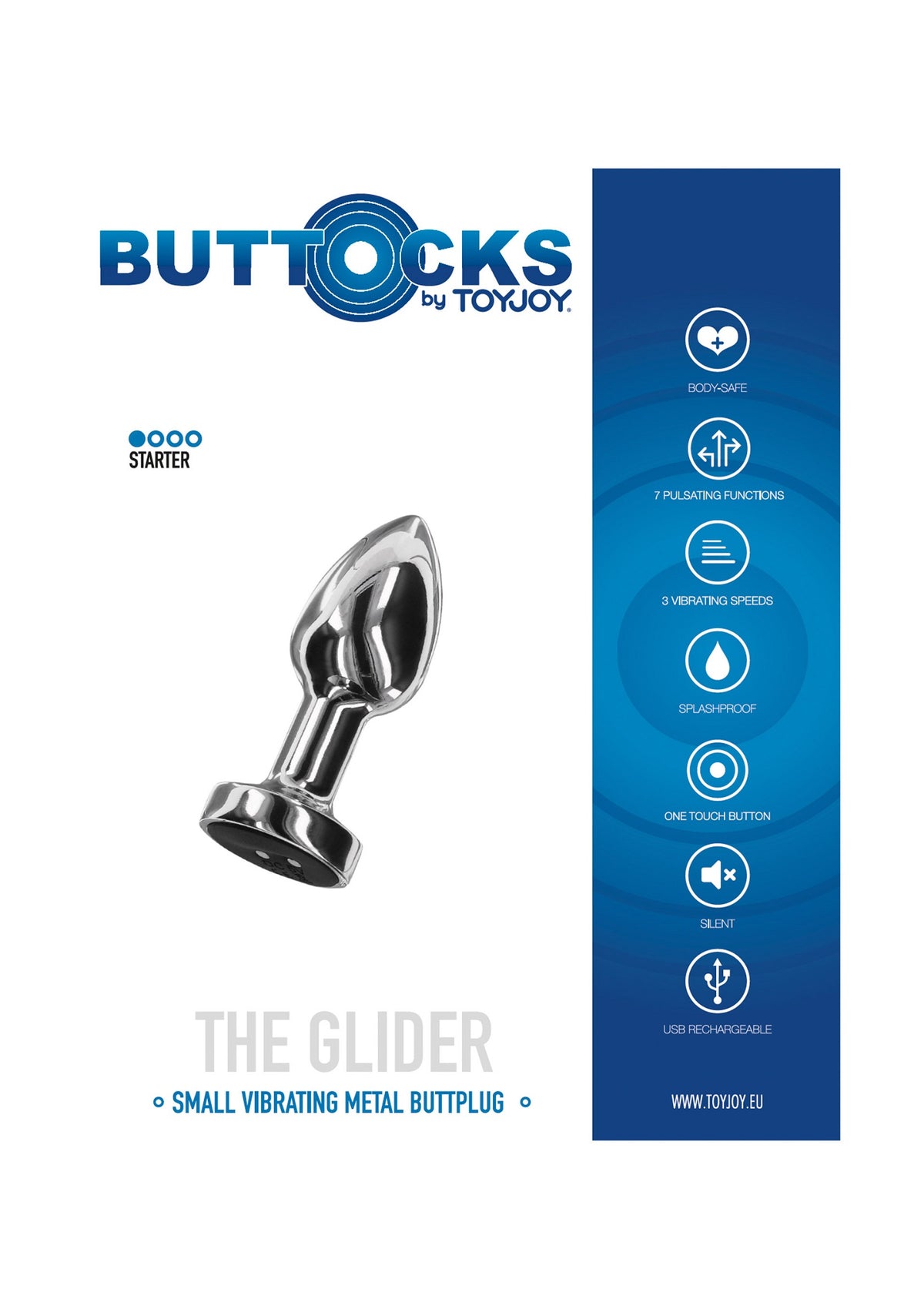 ToyJoy Buttocks Vibrating Metal Buttplug S