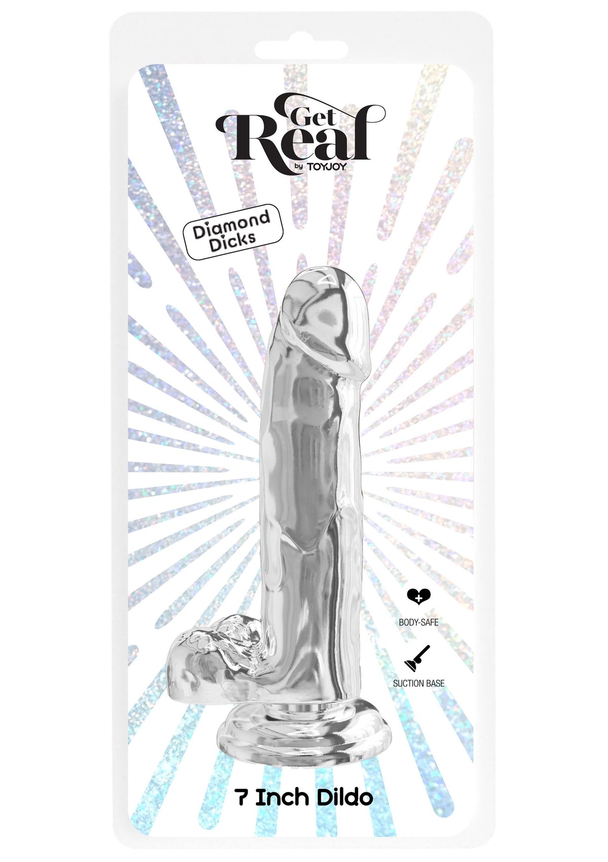 ToyJoy Get Real Clear Dildo with Balls 7'