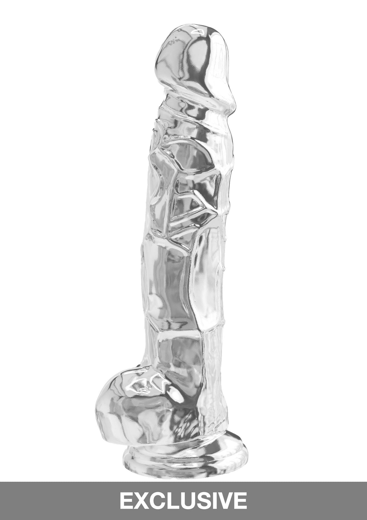 ToyJoy Get Real Clear Dildo with Balls 8'