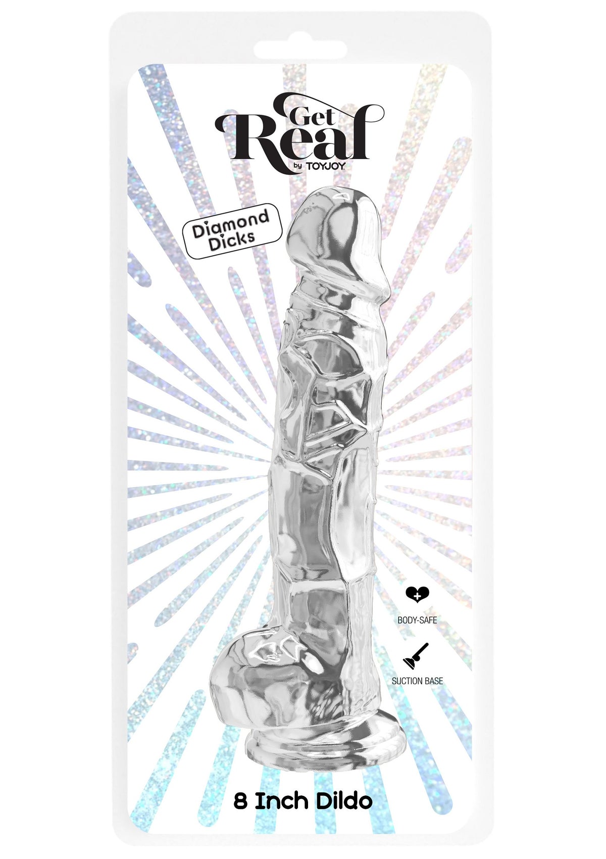 ToyJoy Get Real Clear Dildo with Balls 8'