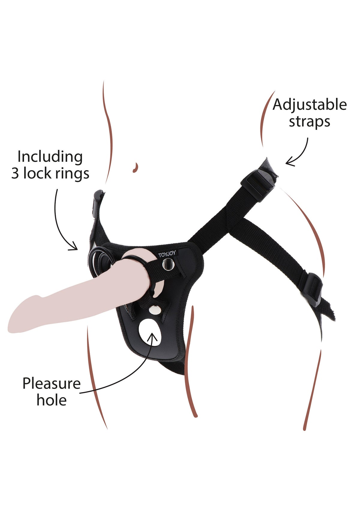 ToyJoy Get Real Strap-On Pleasure Hole Harness O/S