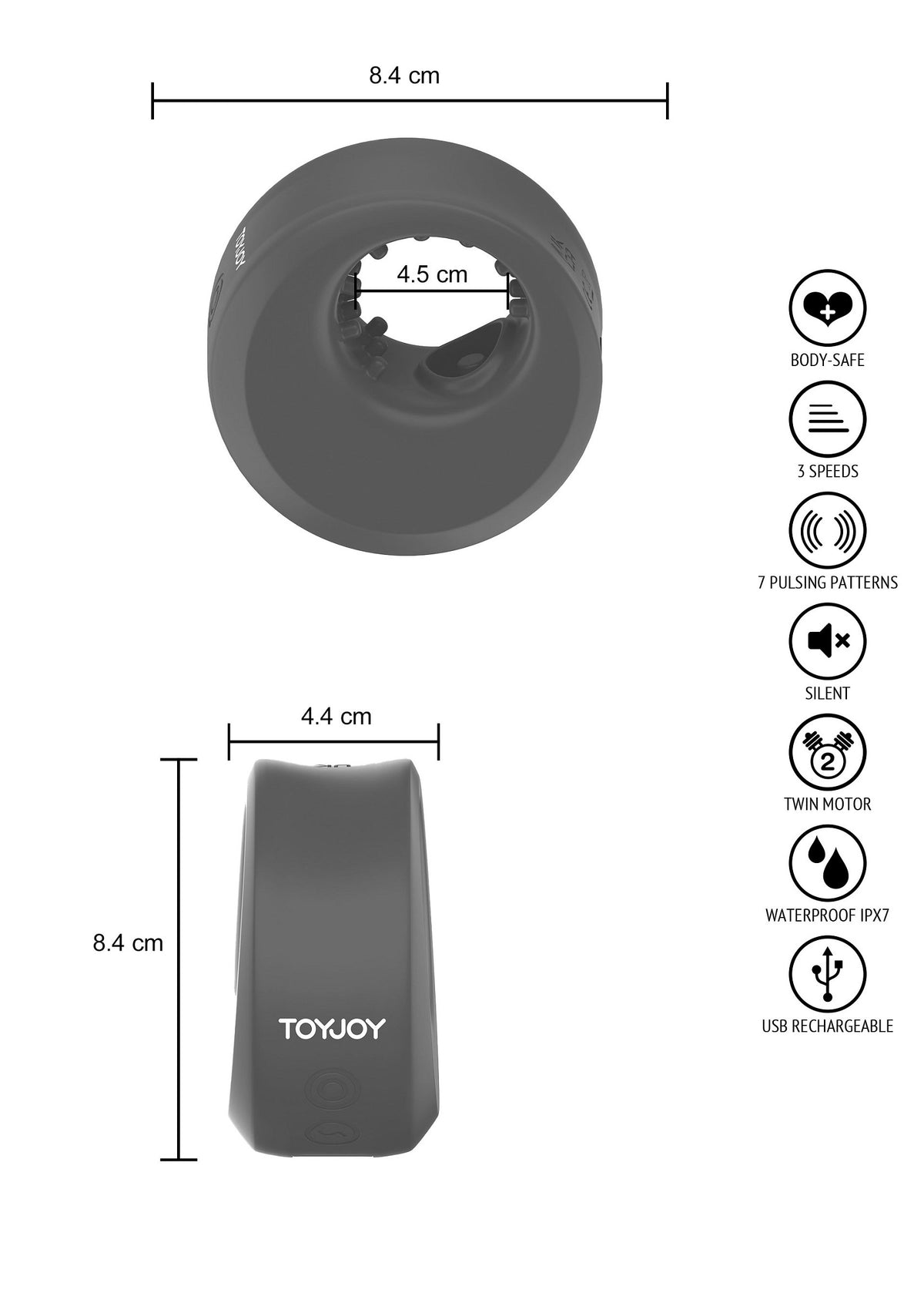 ToyJoy Urban ZEPHYR - Pulsating Stroker & C-Ring