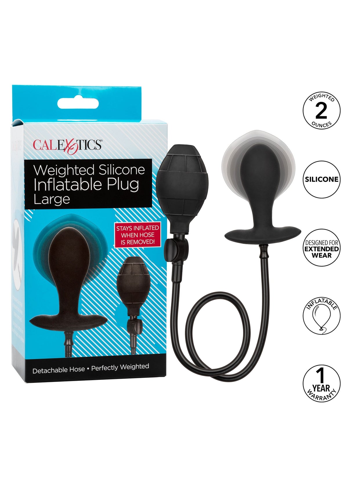 CalExotics Weighted Silicone Inflatable Plug Large