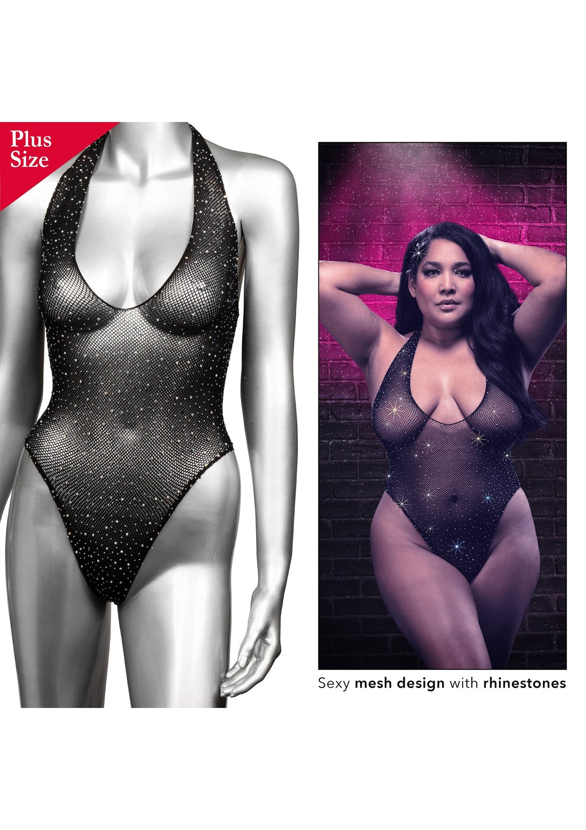 CalExotics Radiance Plus Size Deep V Body Suit