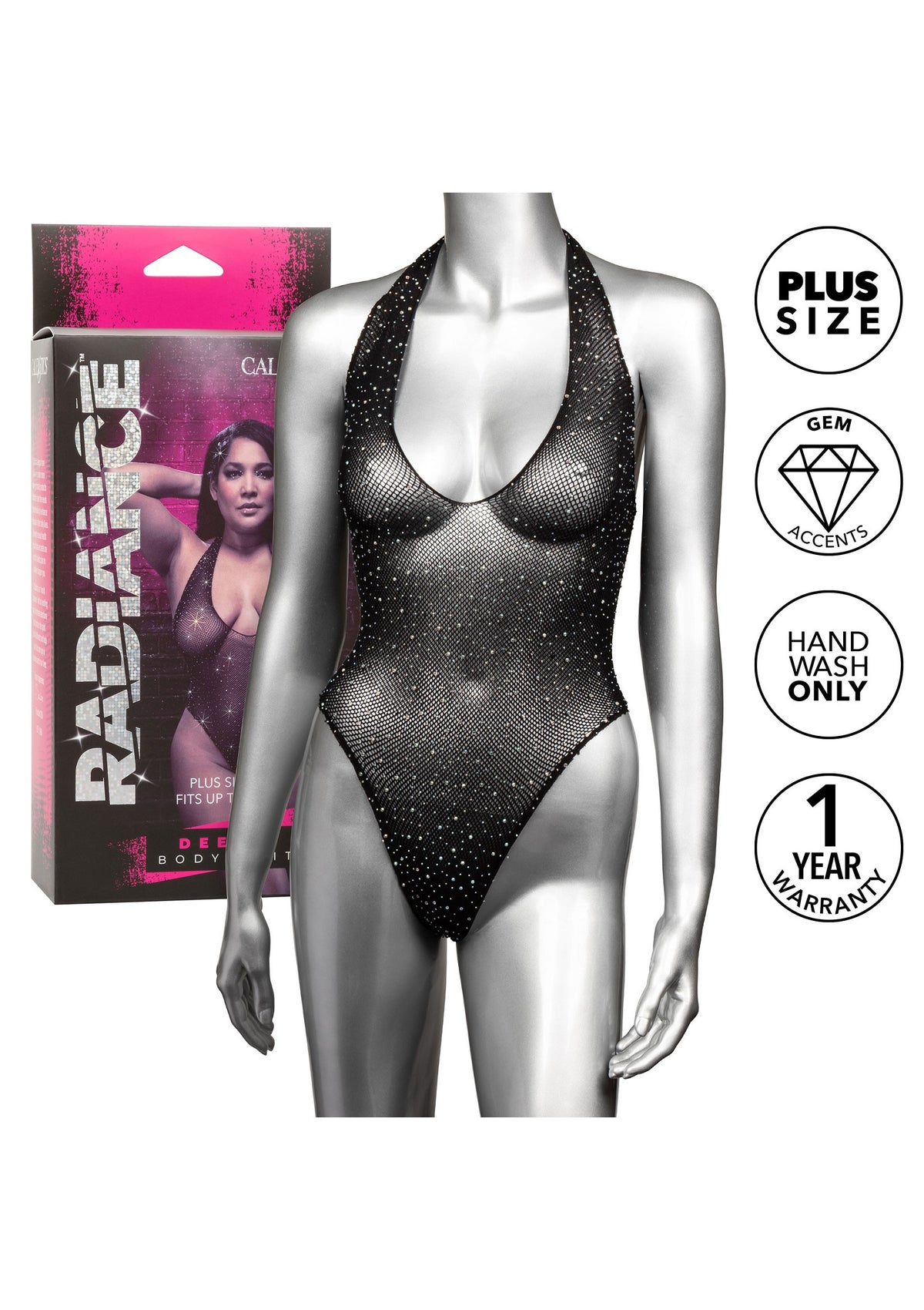 CalExotics Radiance Plus Size Deep V Body Suit