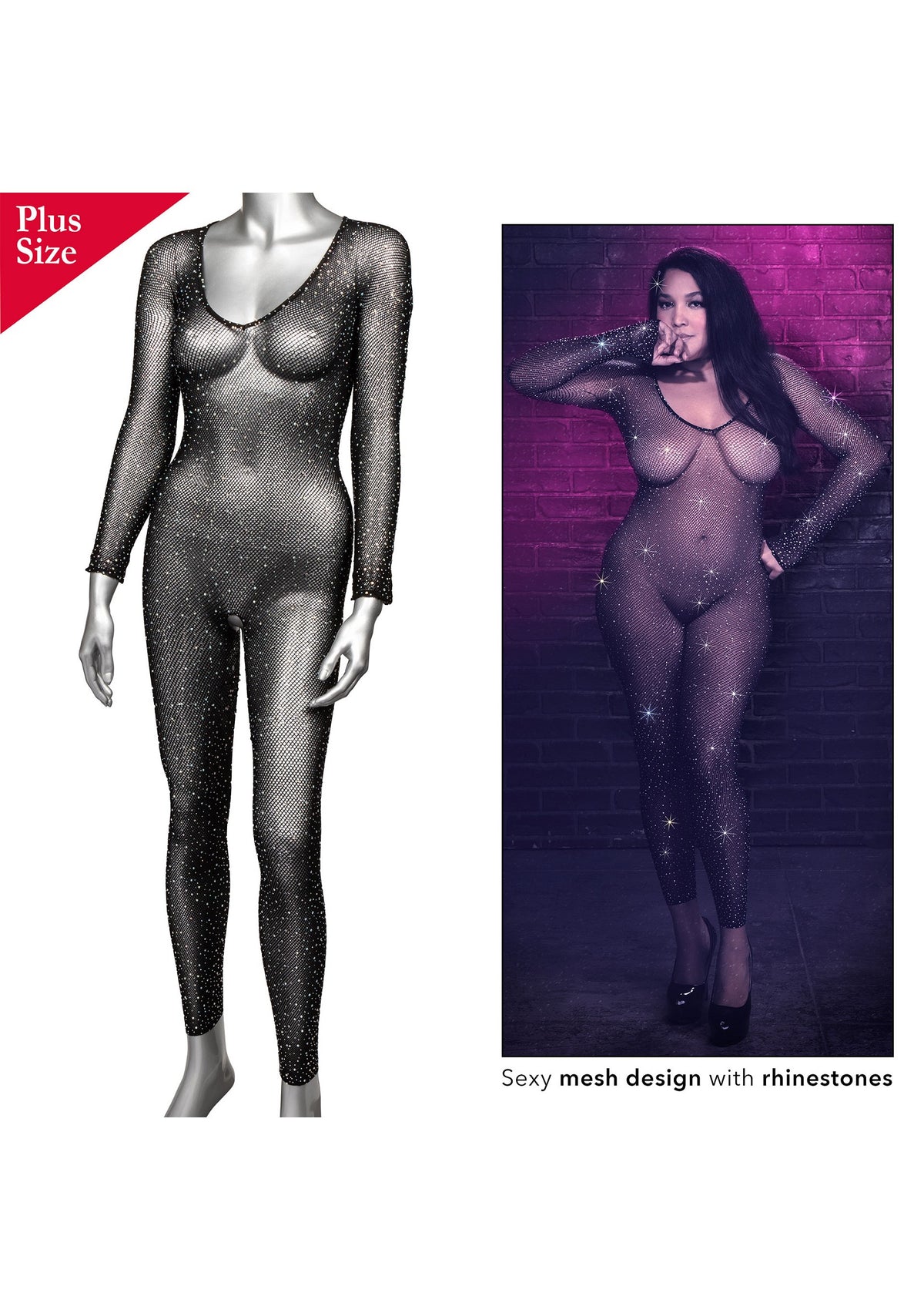 CalExotics Radiance Plus Size Crotchless Full Body Suit