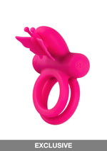 CalExotics Silicone Rechargeable Dual Butterfly Ring