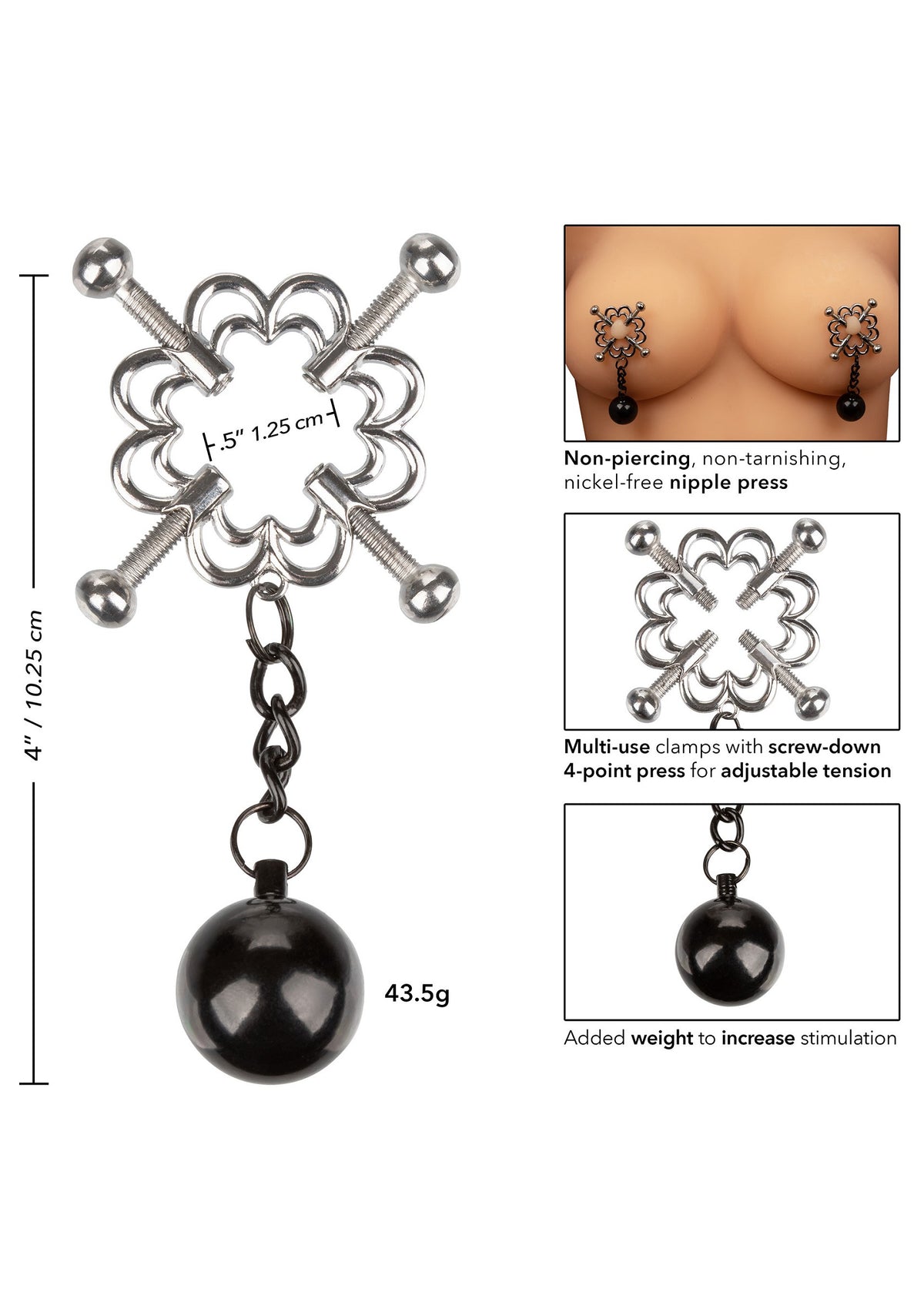 CalExotics Nipple Grips 4-Point Weighted Nipple Press