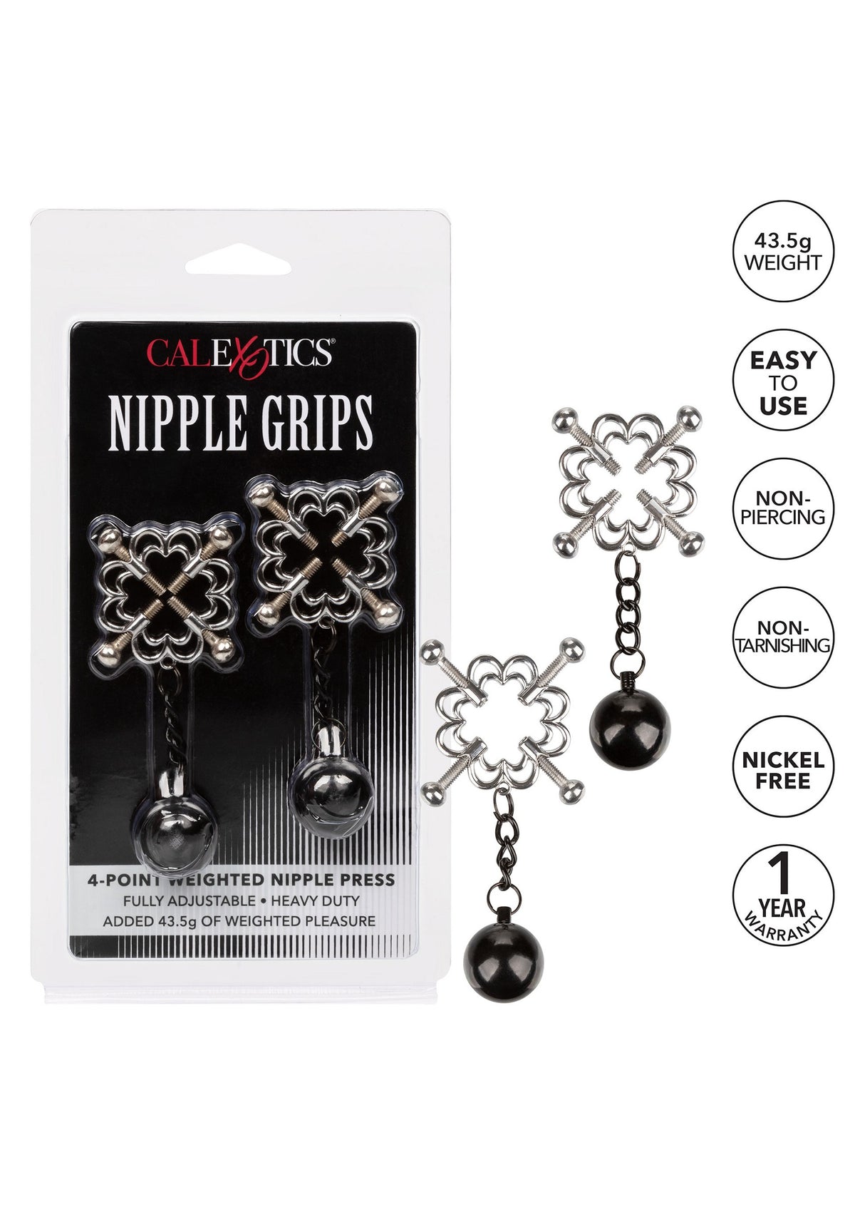 CalExotics Nipple Grips 4-Point Weighted Nipple Press