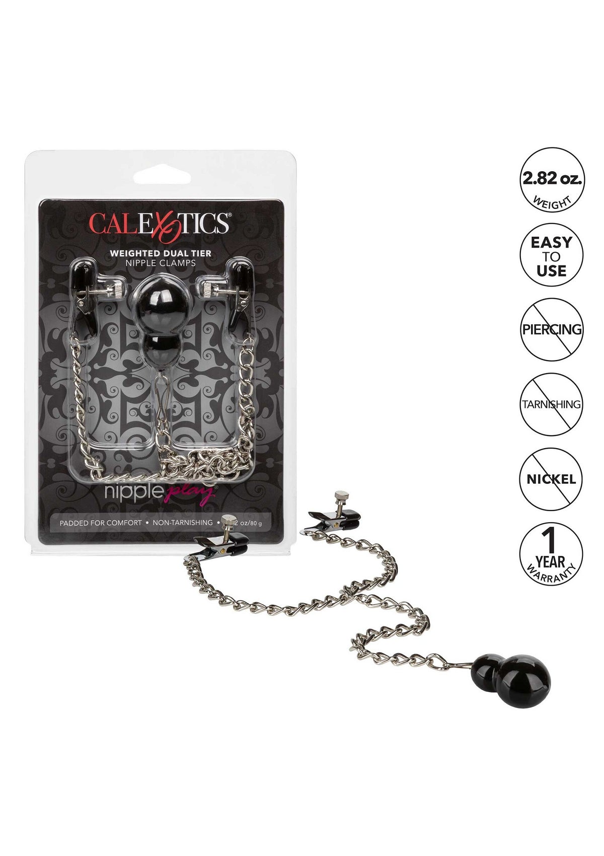 CalExotics Nipple Play Weighted Dual Tier Nipple Clamps