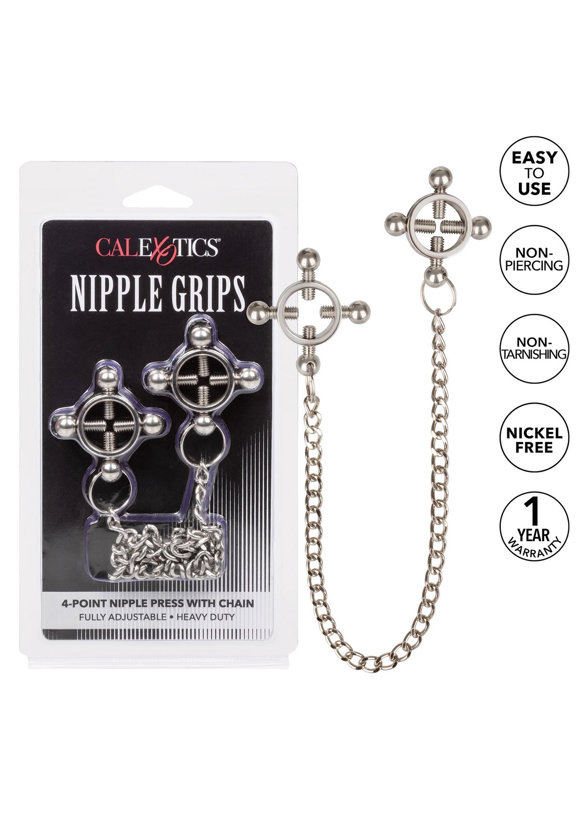 CalExotics Nipple Grips 4-Point Nipple Press with Chain