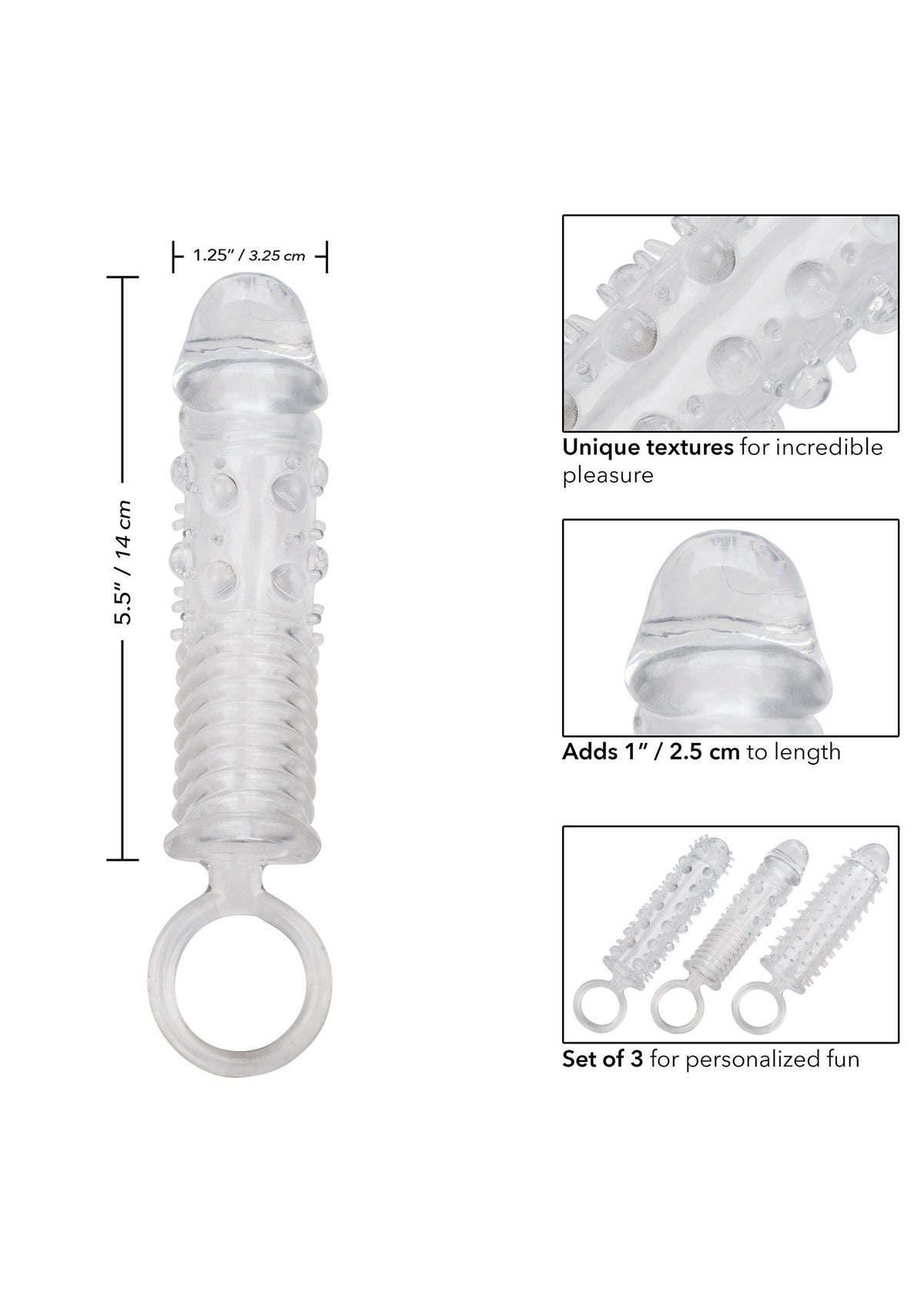 CalExotics 3 Piece Textured Extension Set