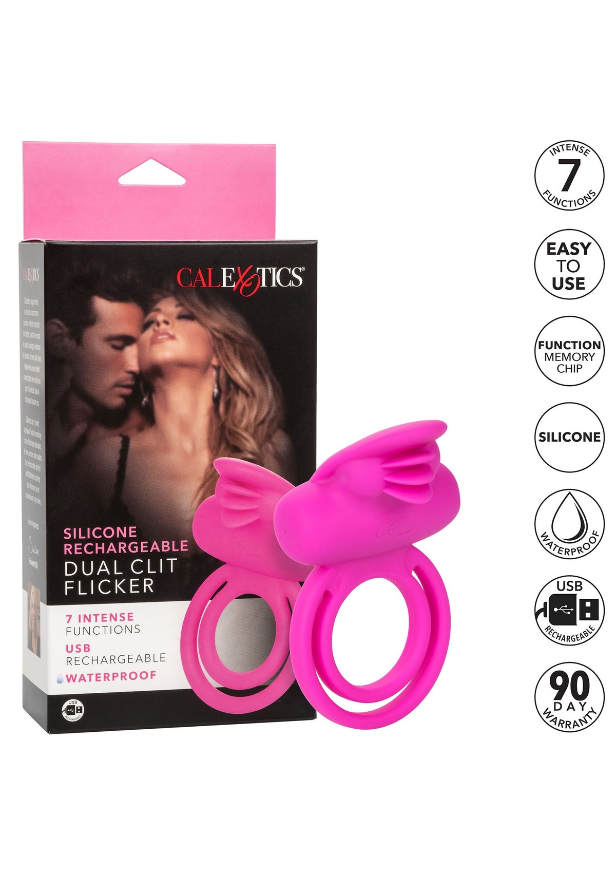 CalExotics Silicone Rechargeable Dual Clit Flicker Enhancer