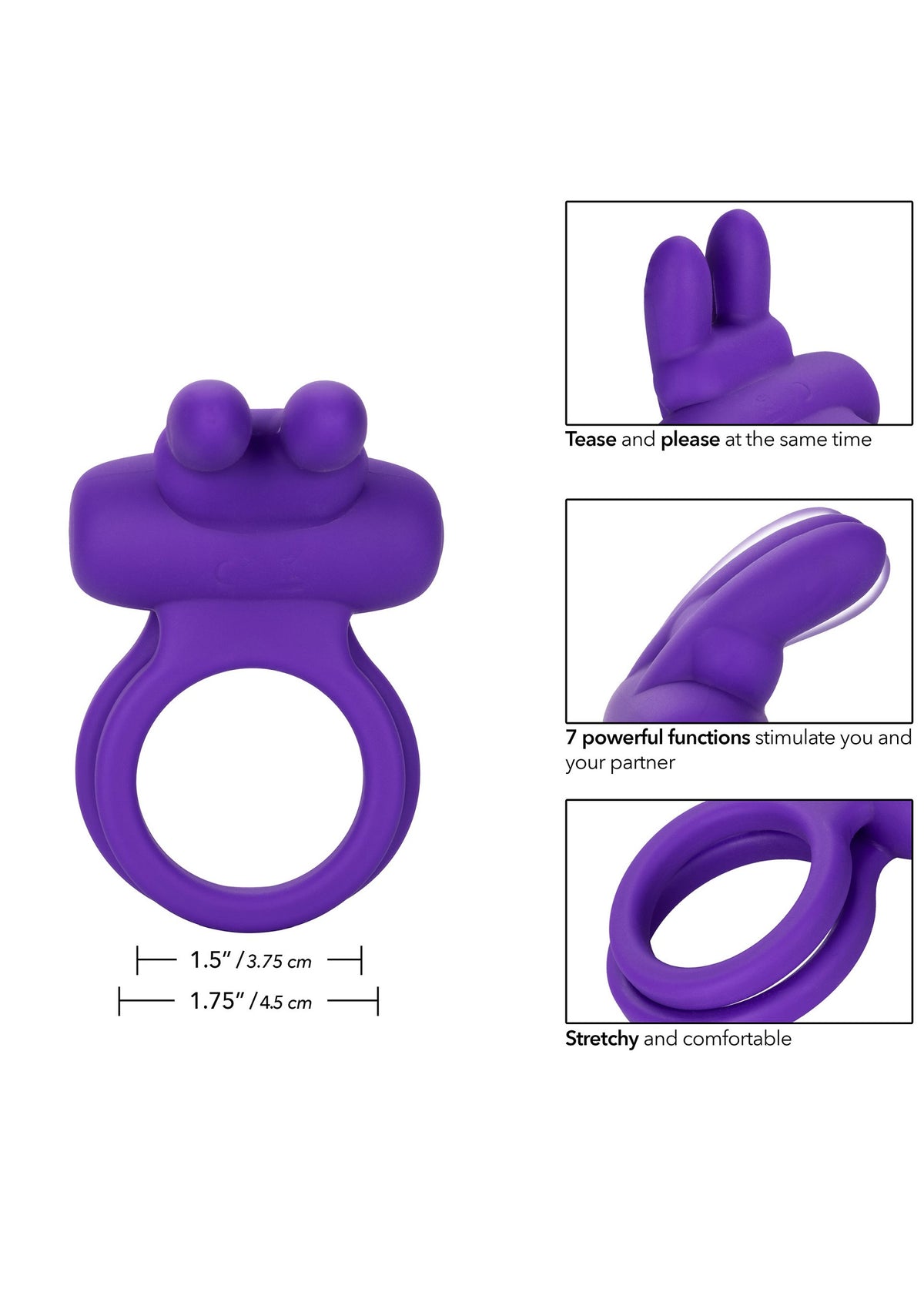 CalExotics Silicone Rechargeable Dual Rockin’ Rabbit Enhancer