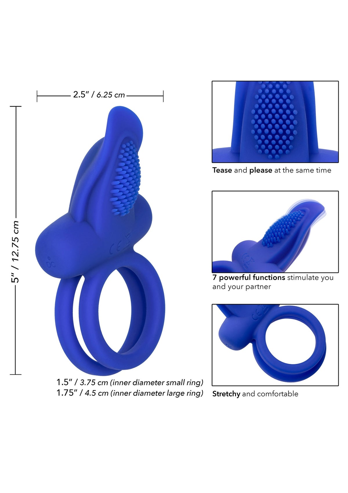 CalExotics Silicone Rechargeable Dual Pleaser Enhancer