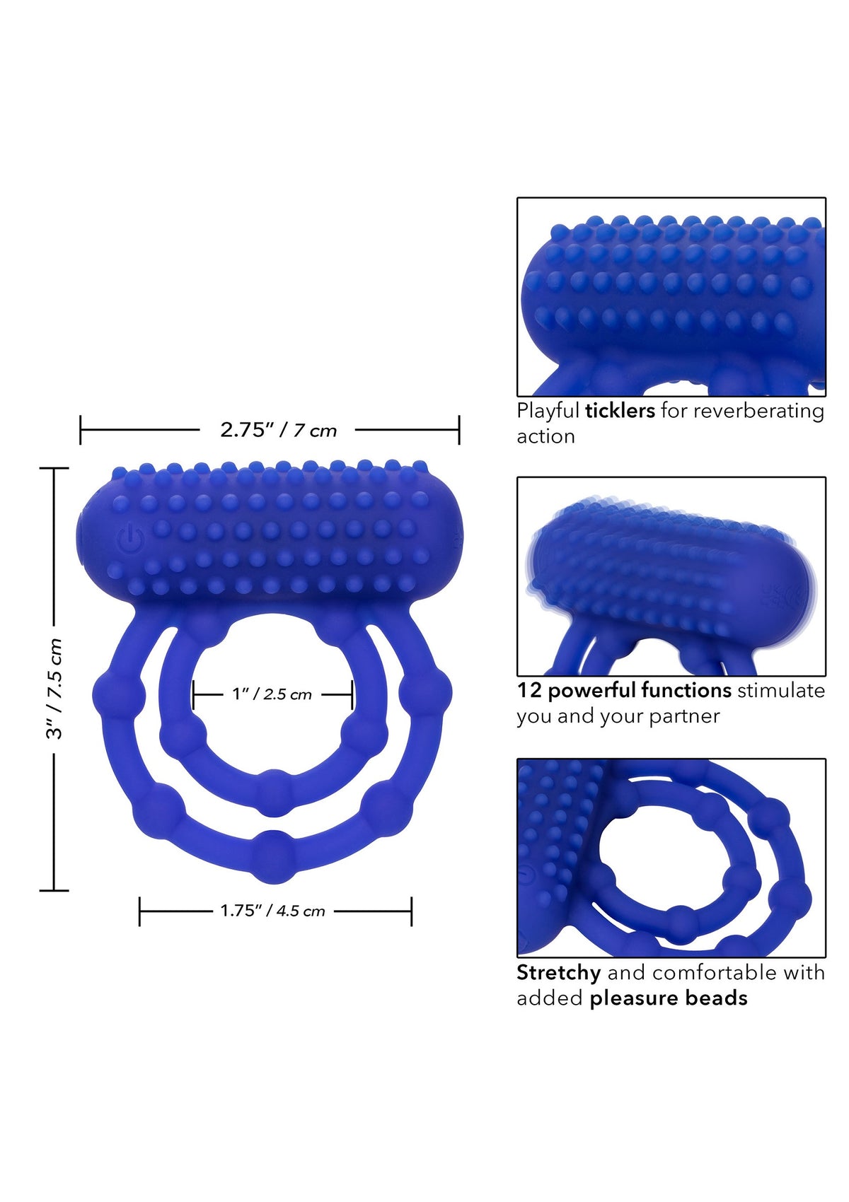 CalExotics Silicone Rechargeable 10 Bead Maximus Ring