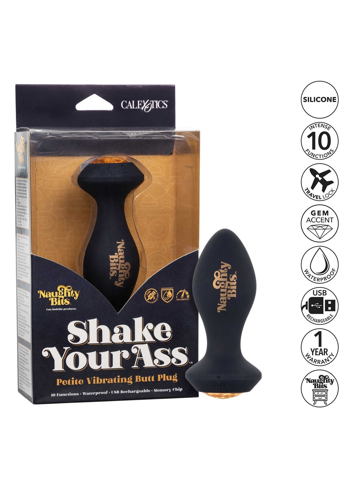 CalExotics Naughty Bits Shake Your Ass Petite Vibrating Butt Plug