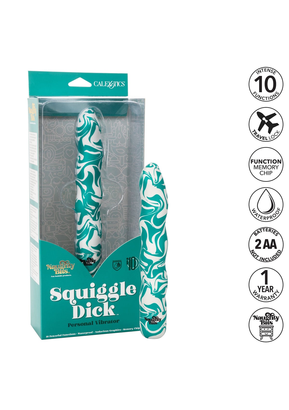 CalExotics Naughty Bits Squiggle Dick Personal Vibrator