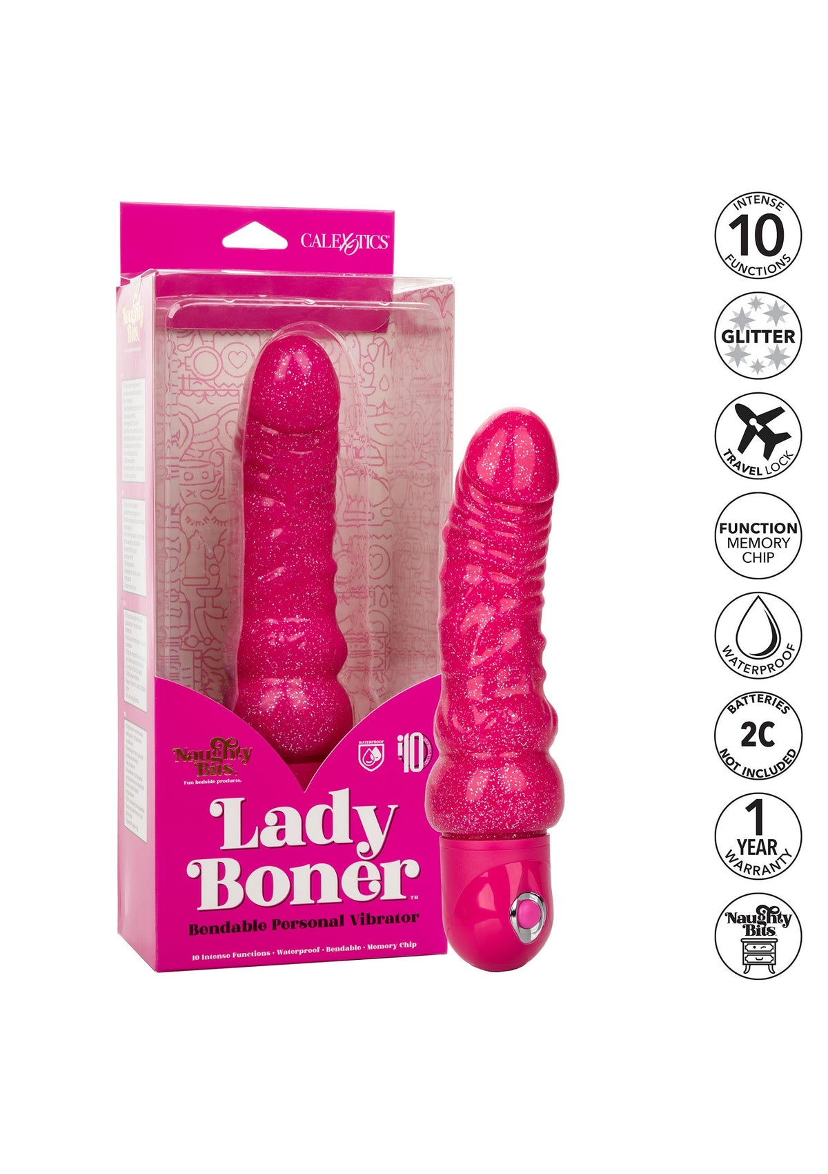 CalExotics Naughty Bits Lady Boner Bendable Personal Vibrator