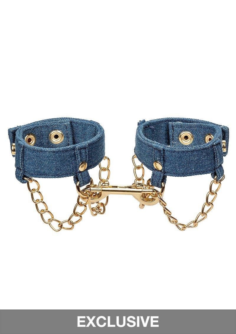 CalExotics Ride 'em Premium Denim Collection Wrist Cuffs