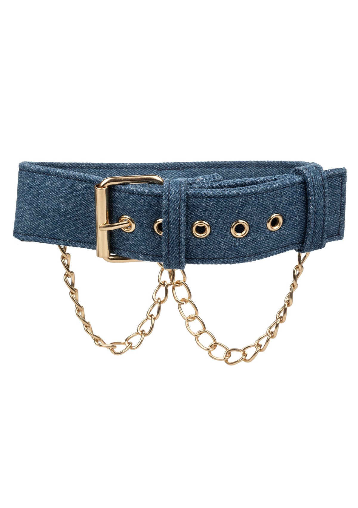 CalExotics Ride 'em Premium Denim Collection Collar with Leash