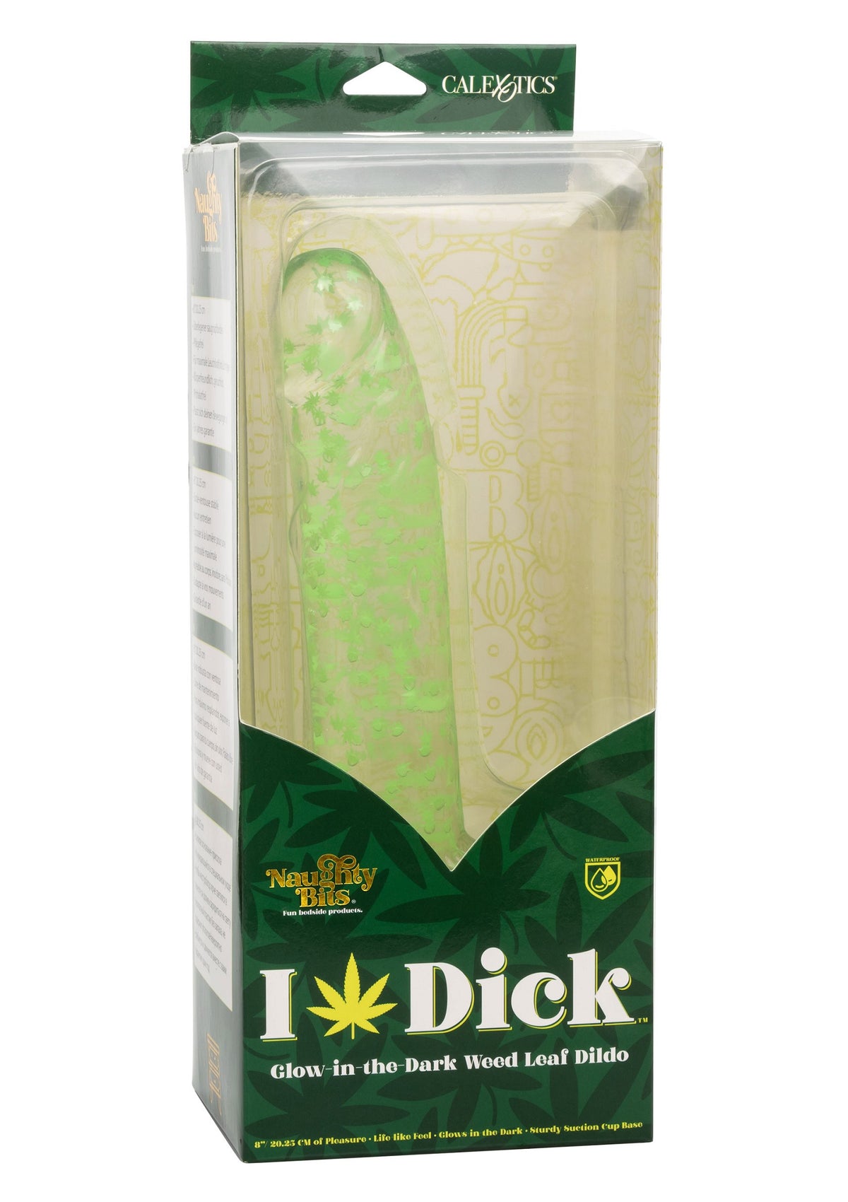 CalExotics Naughty Bits I Leaf Dick Glow-In-The-Dark Weed Leaf Dildo