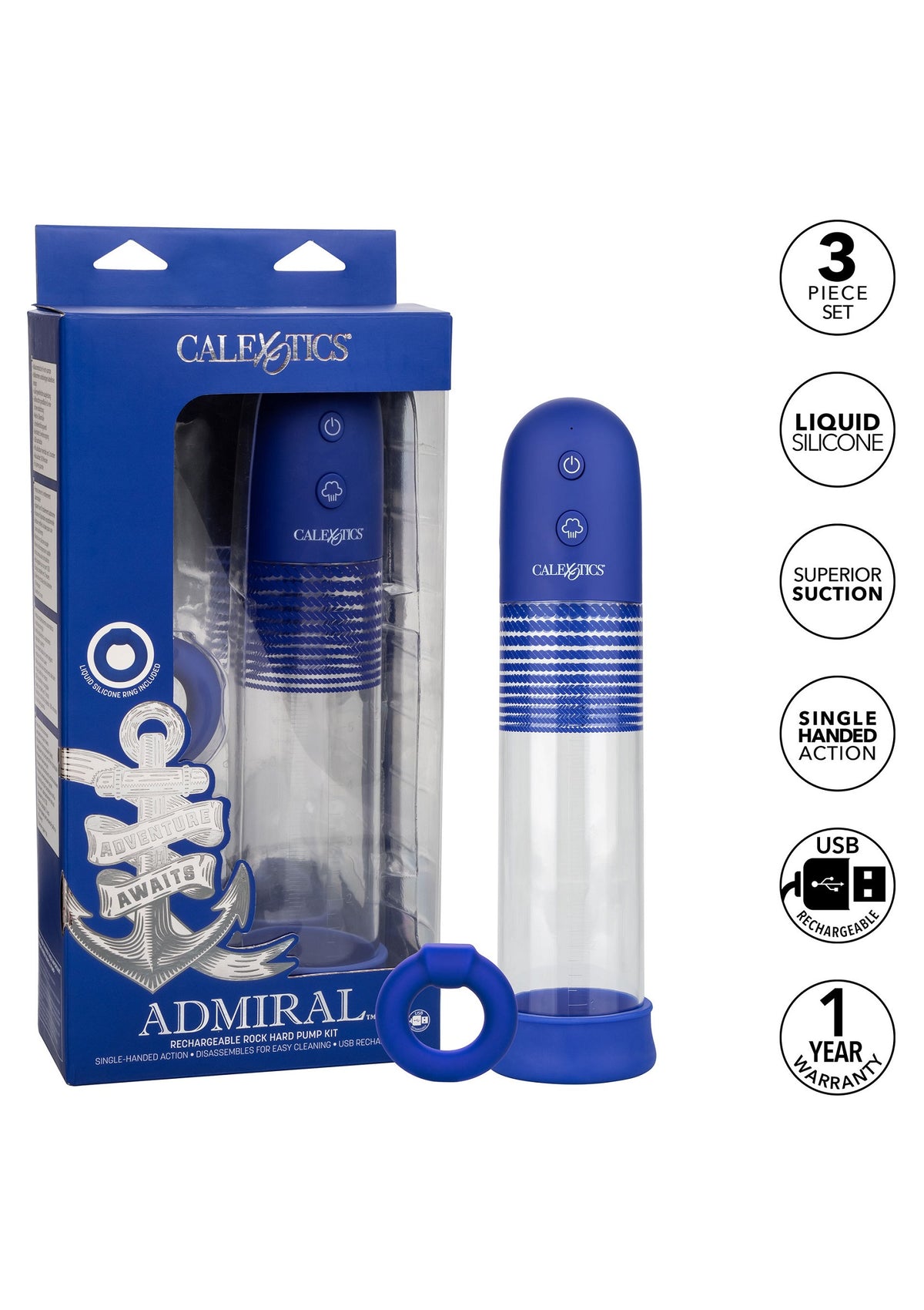 CalExotics Admiral Rechargeable Rock Hard Pump Kit