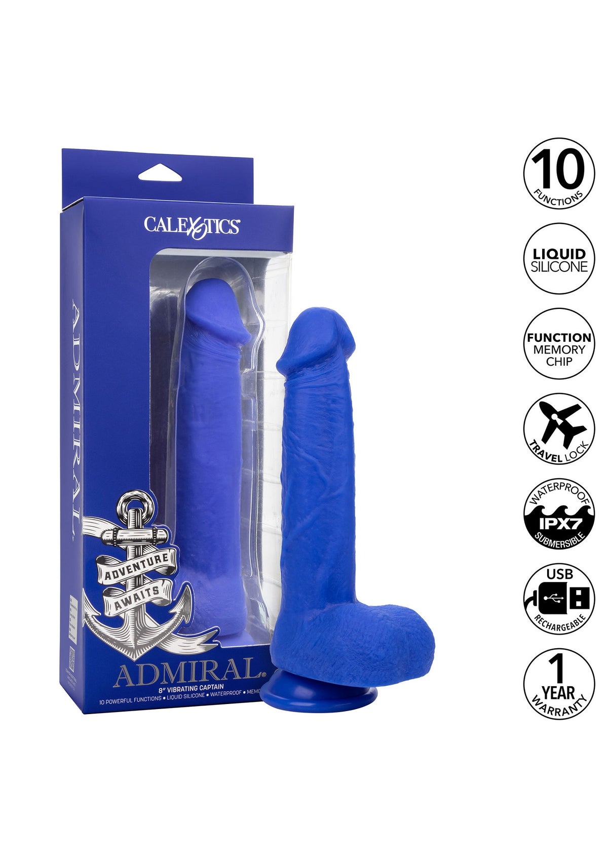 CalExotics Admiral 8” Vibrating Captain