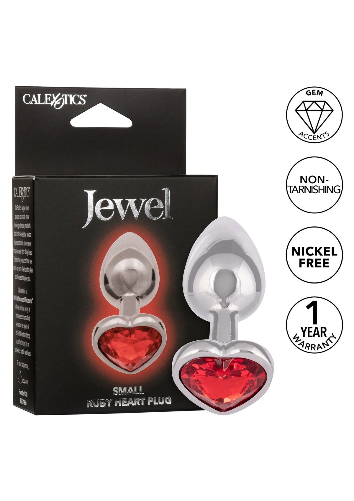 CalExotics Jewel Small Ruby Heart Plug