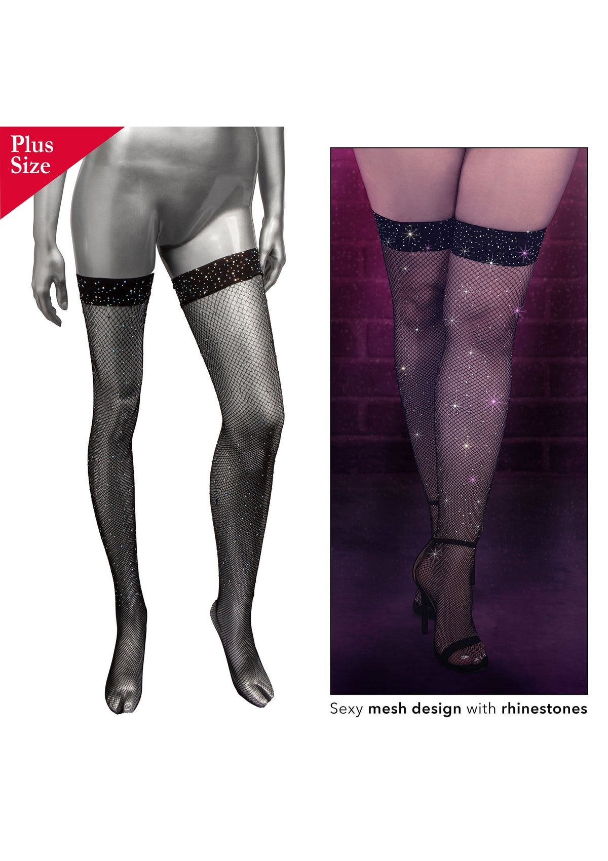 CalExotics Radiance Plus Size Thigh High Stockings