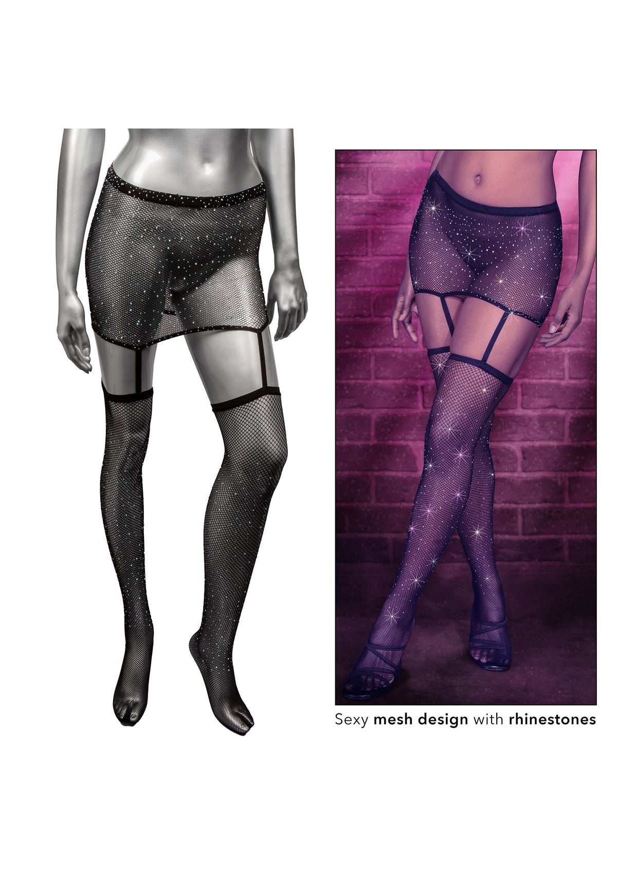 CalExotics Radiance One Piece Garter Skirt with Thigh Highs