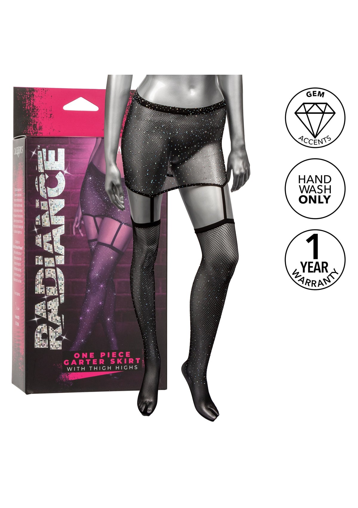 CalExotics Radiance One Piece Garter Skirt with Thigh Highs