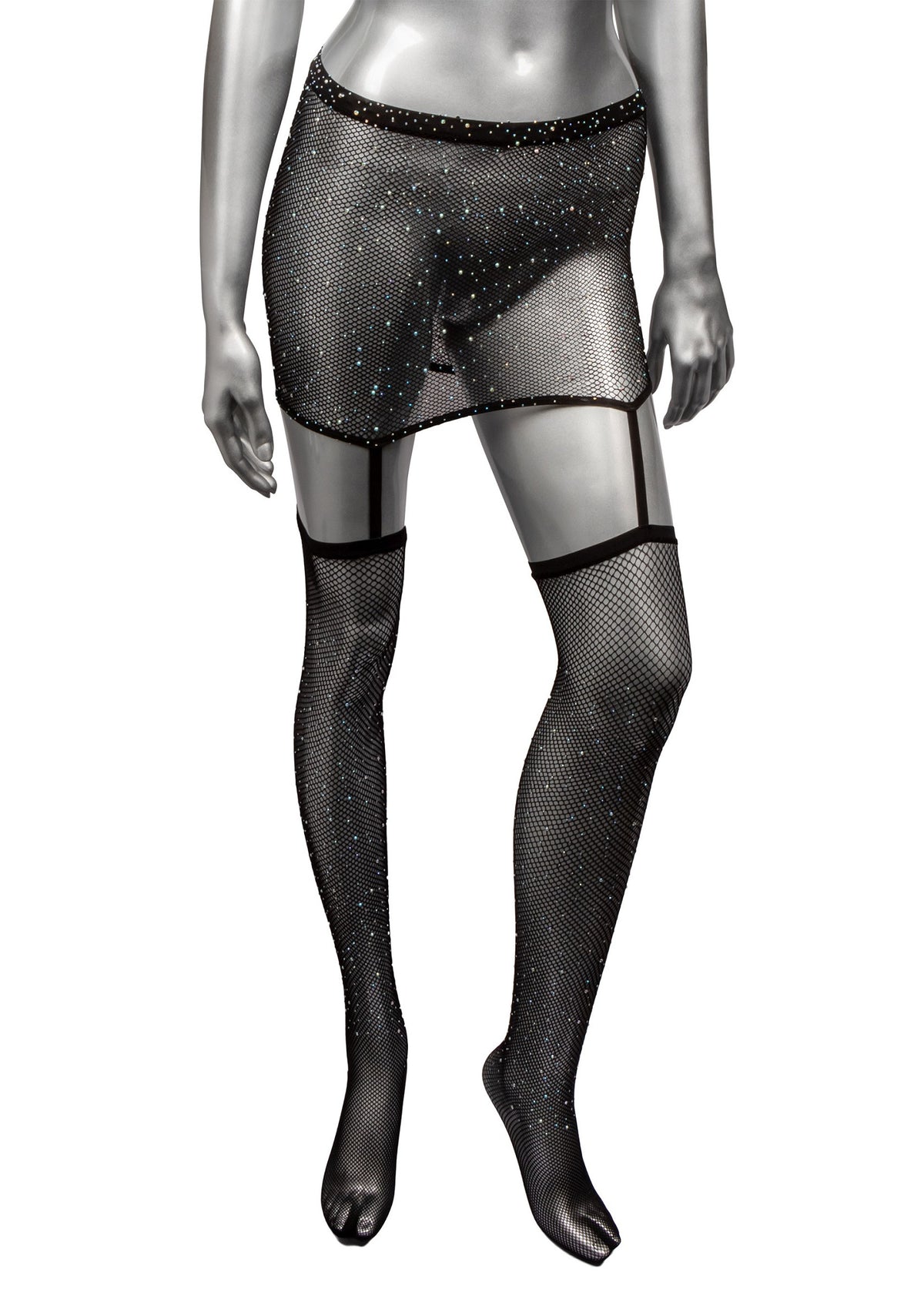 CalExotics Radiance Plus Size One Piece Garter Skirt with Thigh Highs
