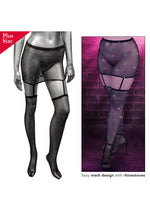 CalExotics Radiance Plus Size One Piece Garter Skirt with Thigh Highs