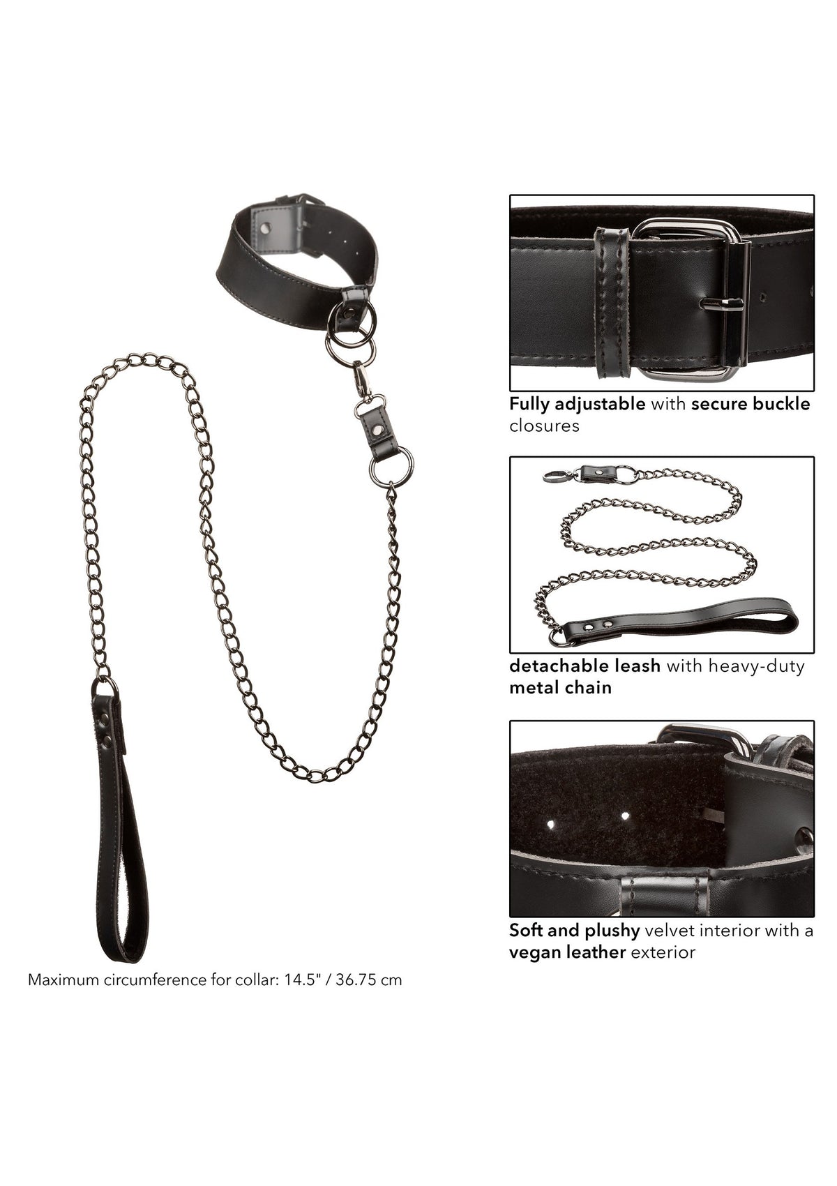 CalExotics Euphoria Collection Collar with Chain Leash