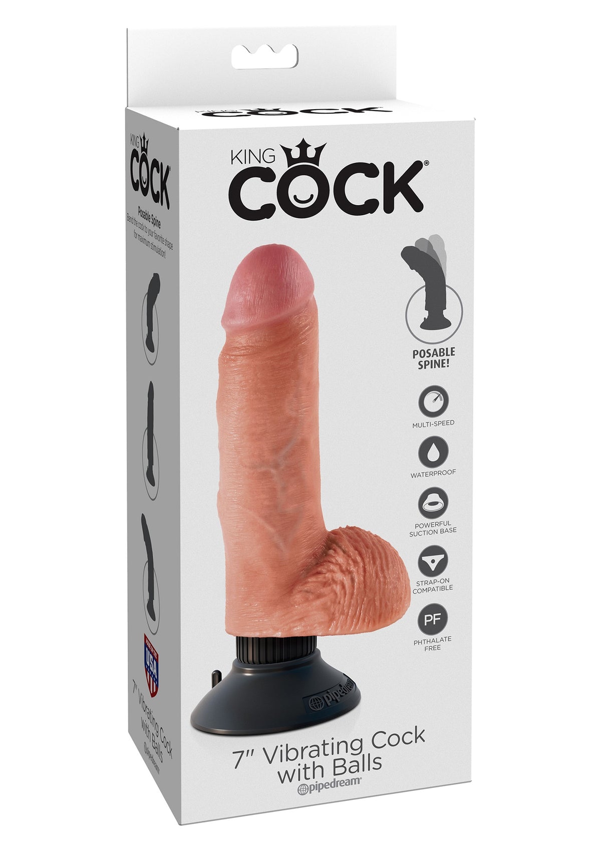 Pipedream King Cock Vibrating Cock with Balls 7'