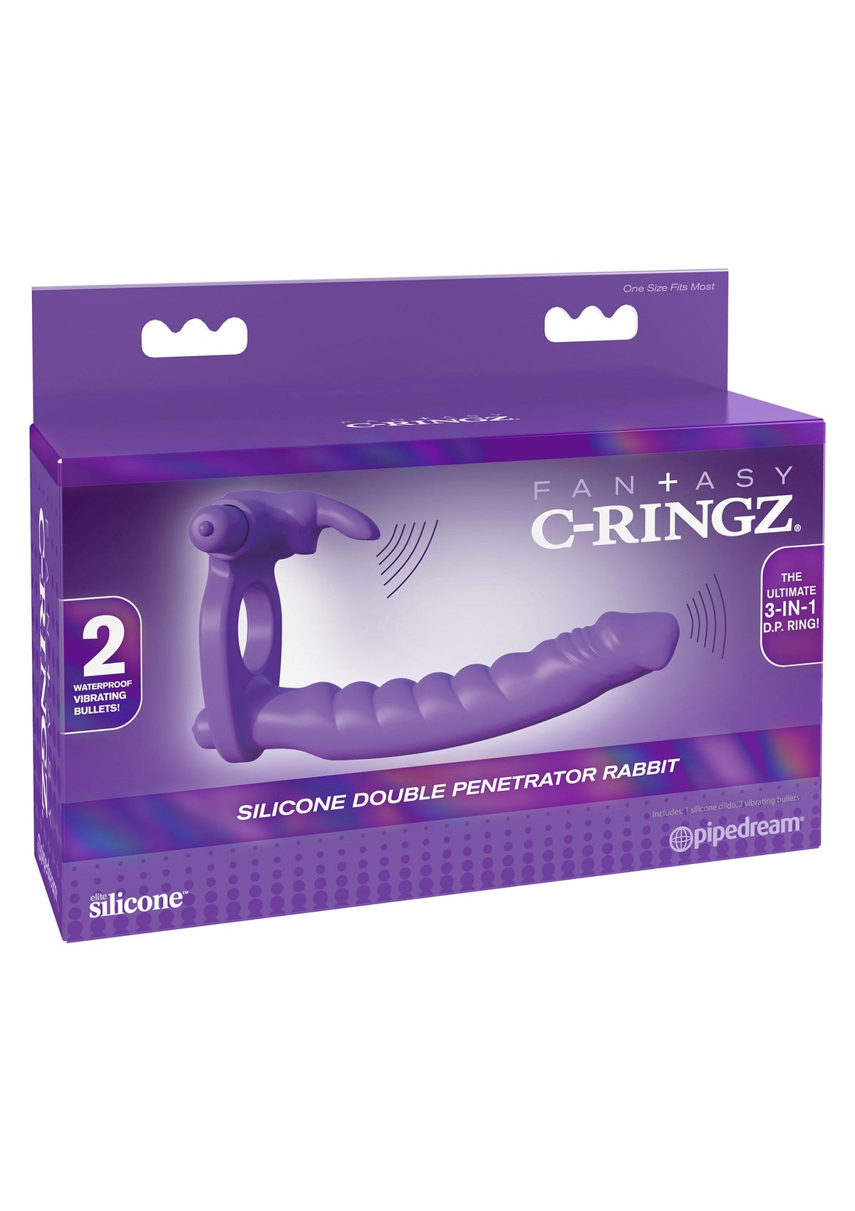 Pipedream Fantasy C-Ringz Silicone Double Pene Rabbit