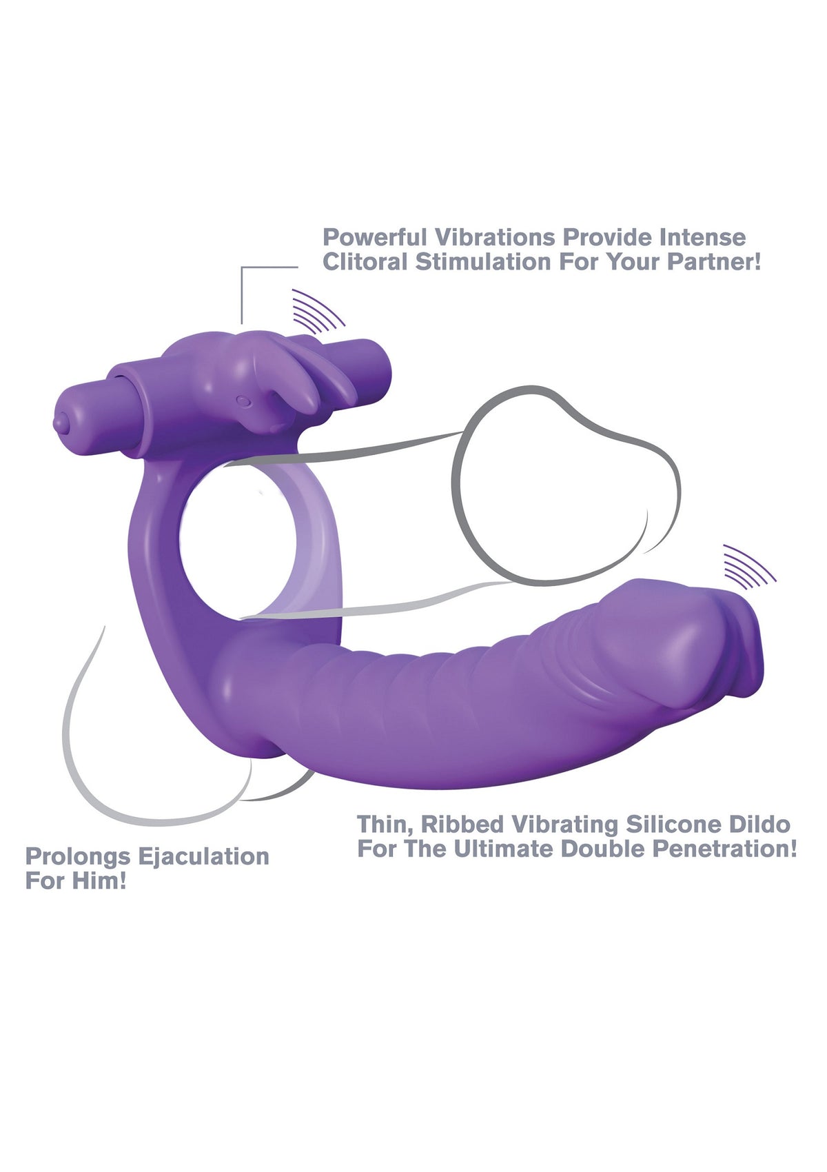 Pipedream Fantasy C-Ringz Silicone Double Pene Rabbit