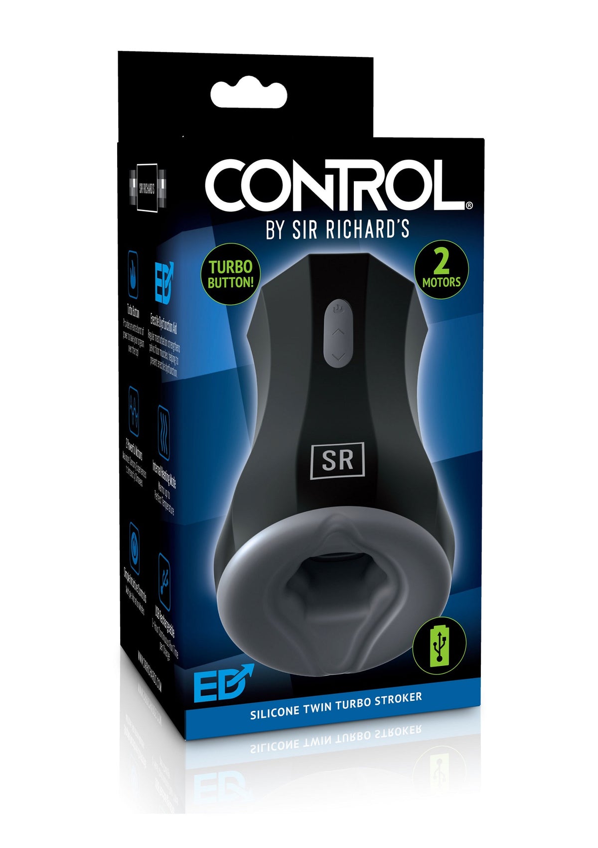 Pipedream CONTROL by Sir Richard's Silicone Twin Turbo Stroker