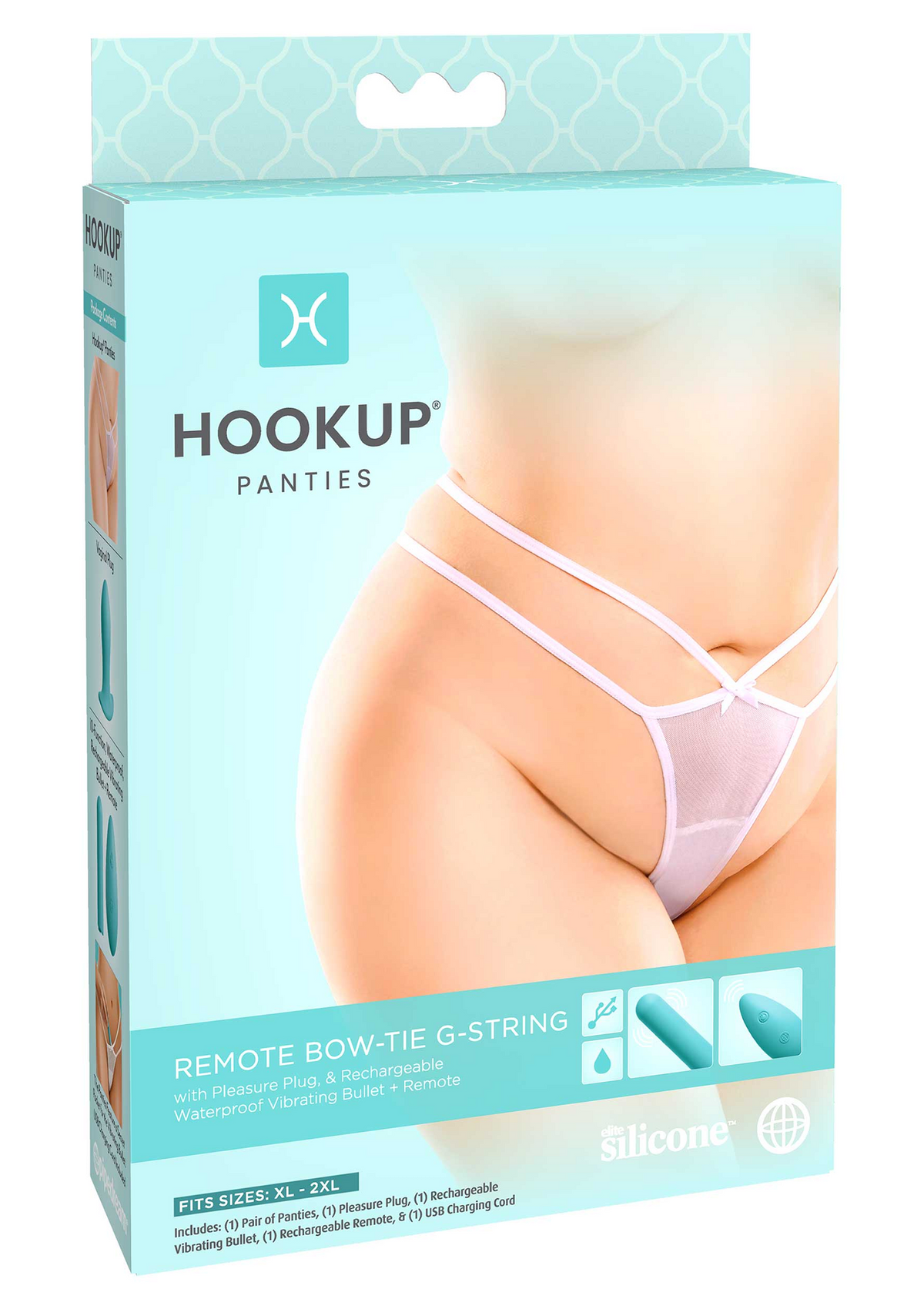 Pipedream HookUp Panties Remote Bow-Tie G-String +Size