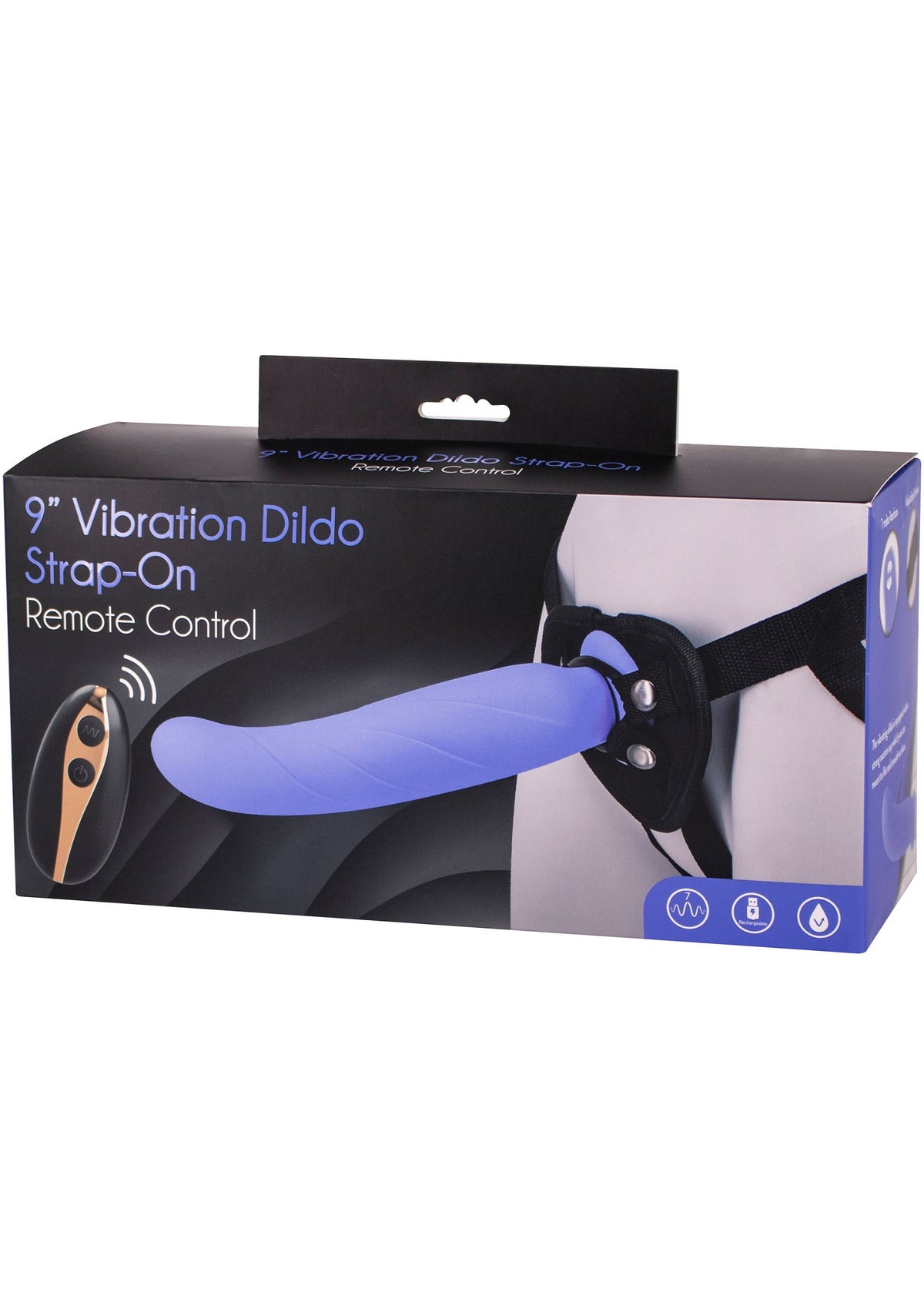 Seven Creations Vibration Dildo Strap-On 9'