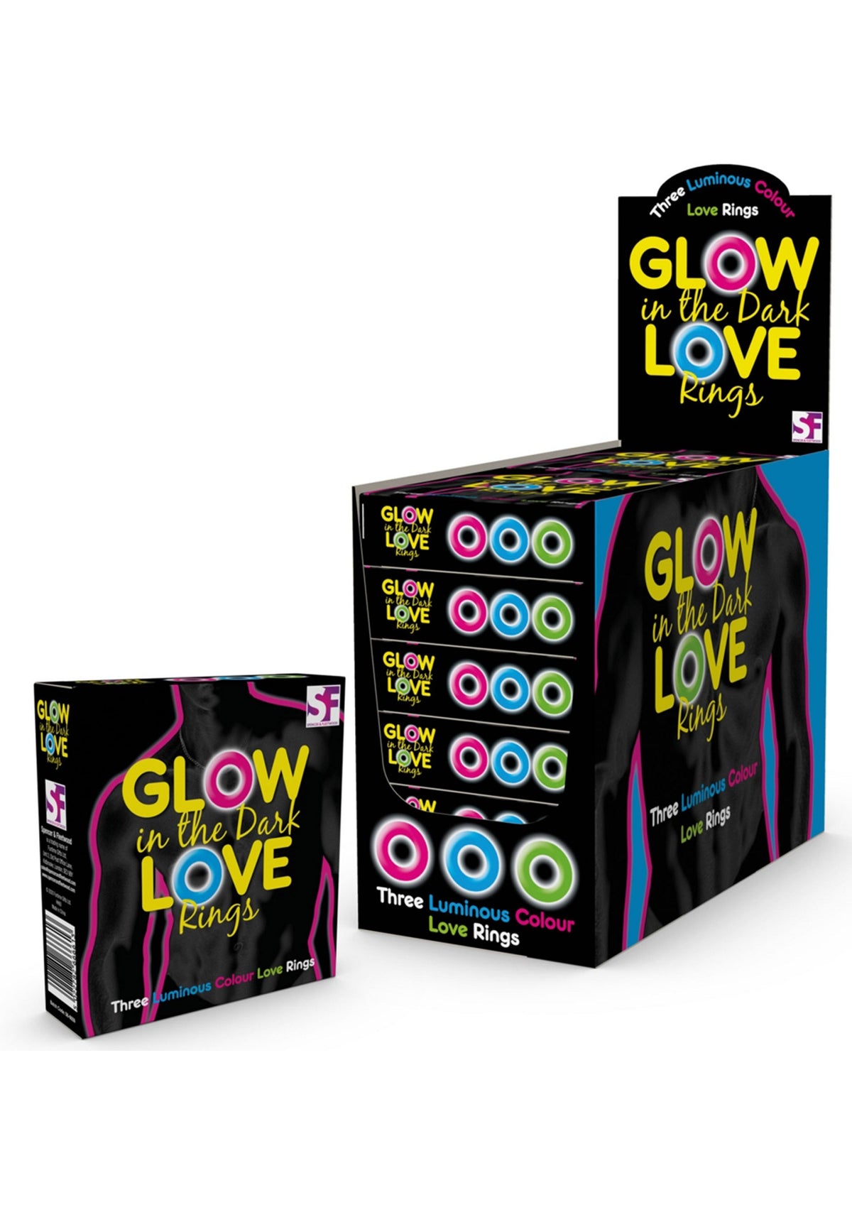 S&F Glow In The Dark Love Rings