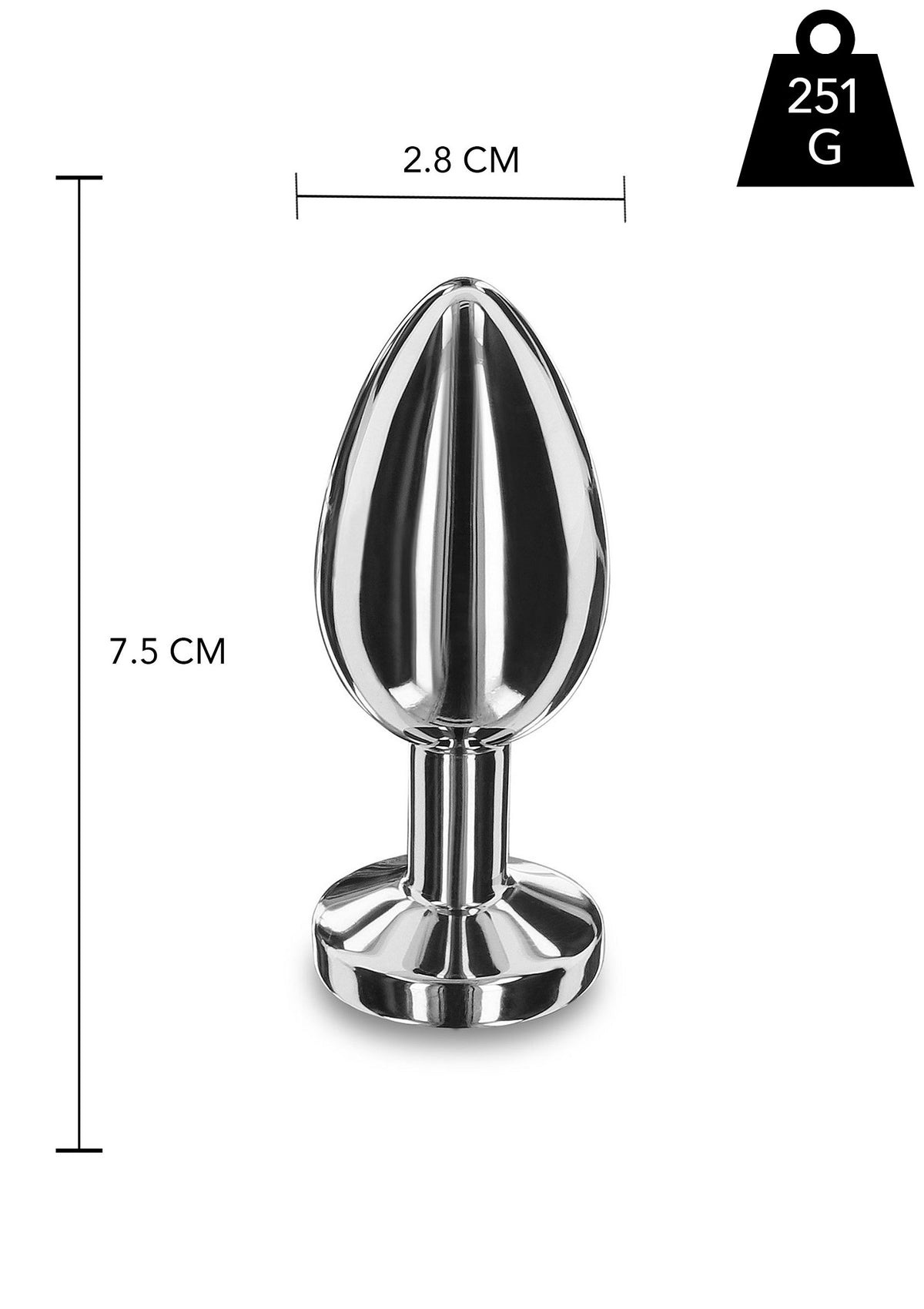 Playhouse Steel Pleasure Weighted Steel Butt Plug - M