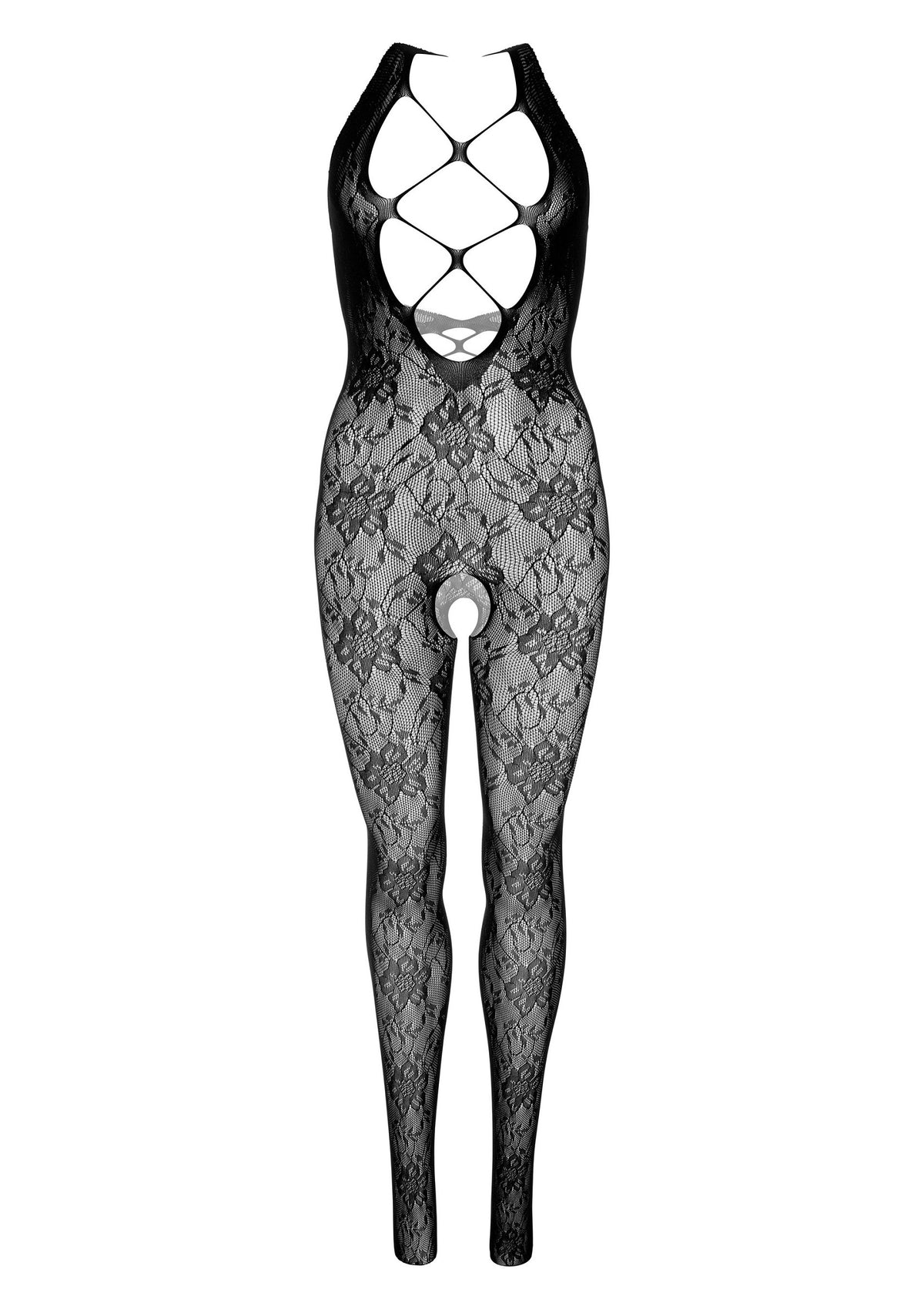 Daring Intimates Floral Halter Bodystocking