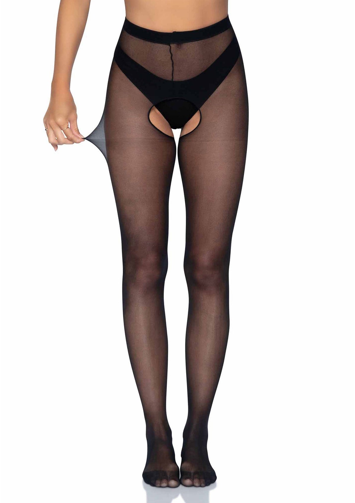 Leg Avenue Sheer Crotchless Pantyhose