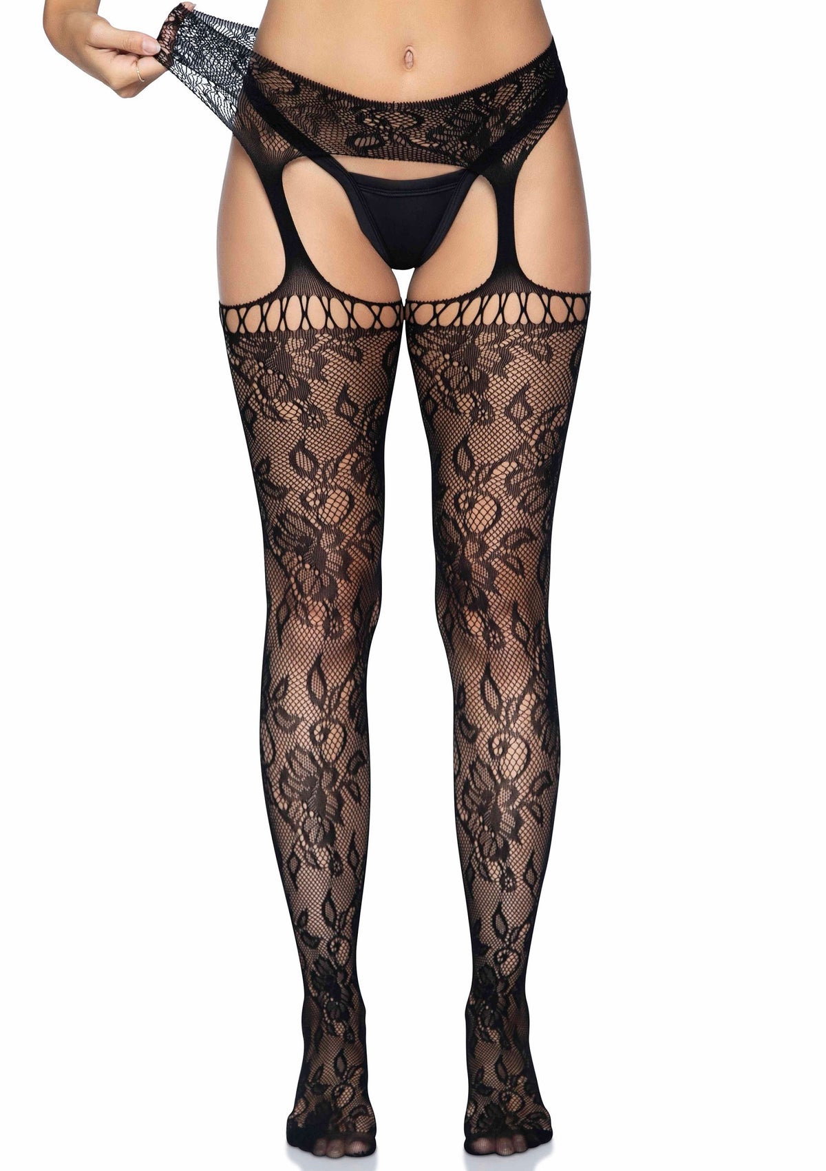 Leg Avenue Lace garter belt stockings