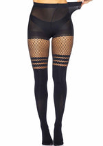 Leg Avenue Pantyhose With Fishnet Stripes