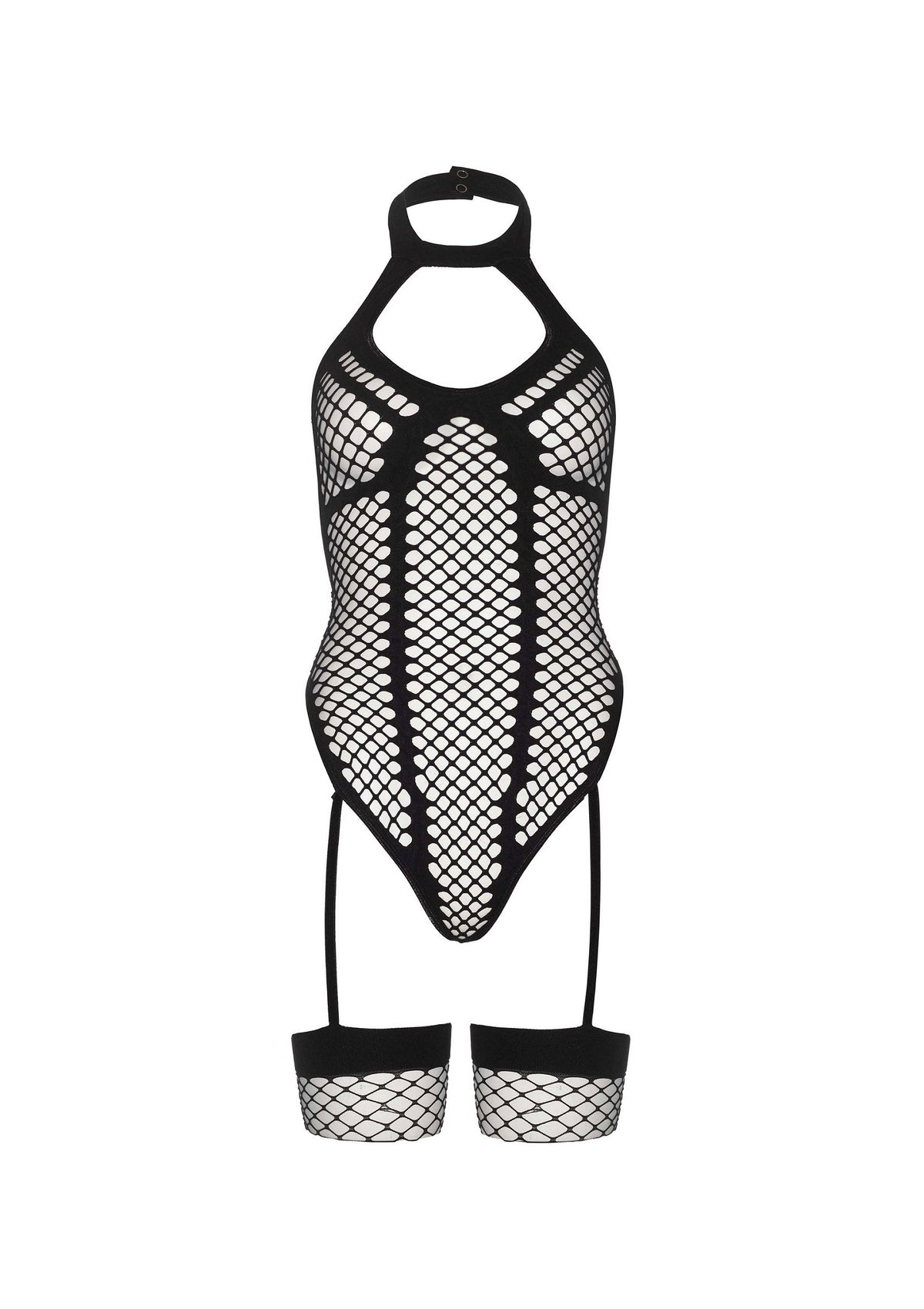 Leg Avenue Net keyhole halter teddy