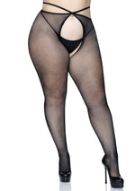 Leg Avenue Strappy crotchless tights +